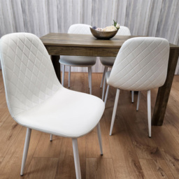 Portland 4 Seater Dining Set Rustic Effect and White Gem - Multi - Wilko - thumbnail 4