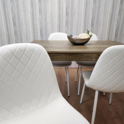 Portland 4 Seater Dining Set Rustic Effect and White Gem - Multi - Wilko - thumbnail 3
