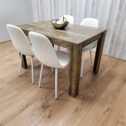 Portland 4 Seater Dining Set Rustic Effect and White Gem - Multi - Wilko - thumbnail 7