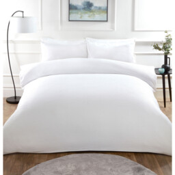 My Home Milan Textured Duvet Cover and Pillowcase Set - White/Superking - Size: Super King - Wilko