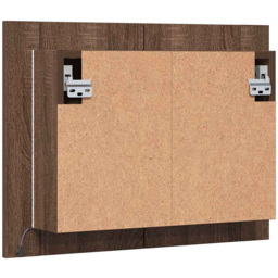 vidaXL 2 Door Brown LED Mirror Bathroom Cabinet - Size: 45 x 60 x 12cm - Wilko - thumbnail 6