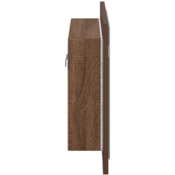 vidaXL 2 Door Brown LED Mirror Bathroom Cabinet - Size: 45 x 60 x 12cm - Wilko - thumbnail 5