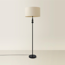 ValueLights Marissa Cream Shade Black Ball LED Floor Lamp - Size: 145 x 45 x 45cm - Wilko - thumbnail 6