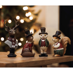 The Seasonal Gift Co. Christmas Fox in a Top Hat Christmas Figurine - Size: 17 x 9 x 7cm - Red - Wilko - thumbnail 3