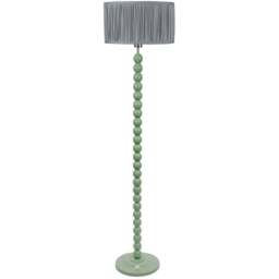 ValueLights Bobbins Ruched Pleated Blue Drum Shade Sage Green LED Floor Lamp - Wilko - thumbnail 1