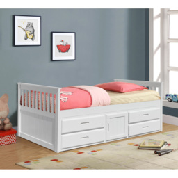 Comfy Living Single Captains Cabin Style White Wooden Bed with Storage - Wilko - thumbnail 5