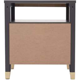 Biasi 2 Drawer Single Shelf Charcoal Bedside Table - Grey - Wilko - thumbnail 5