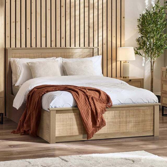 Julian Bowen Padstow Ottoman Double Oak Bed Frame - Brown - Wilko - image 1