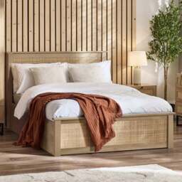 Julian Bowen Padstow Ottoman Double Oak Bed Frame - Brown - Wilko