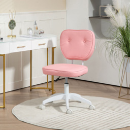 Portland Pink Armless Vanity Chair with Adjustable Height - Size: Single - Wilko - thumbnail 6