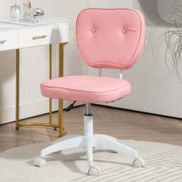 Portland Pink Armless Vanity Chair with Adjustable Height - Size: Single - Wilko - thumbnail 1