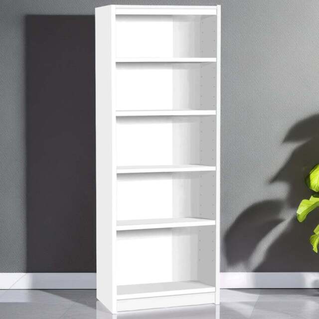R White Cabinets 5 Shelf White Wide Tall Bookcase - Size: 182.8 x 60 x 36.6cm - Wilko - image 1