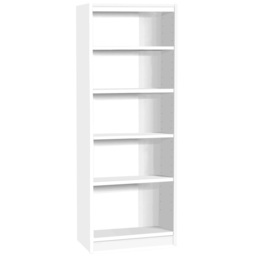 R White Cabinets 5 Shelf White Wide Tall Bookcase - Size: 182.8 x 60 x 36.6cm - Wilko - thumbnail 3