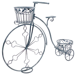 Acacia Home Stone Grey Bicycle Planter 107cm - Size: 87.0 cm x 107.0 cm x 26.0 cmcm - Wilko