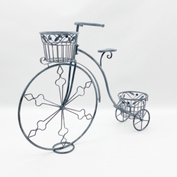 Acacia Home Stone Grey Bicycle Planter 107cm - Size: 87.0 cm x 107.0 cm x 26.0 cmcm - Wilko - thumbnail 3