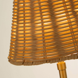 Lighting Collection Tusk Natural Rattan Rechargeable Table Lamp - Size: 37 x 16.5 x 15cm - Gold - Wilko - thumbnail 5