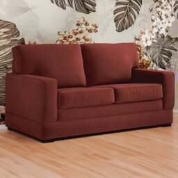 Jay-Be Urban 2 Seater Brushed Twill Burnt Amber Sofa Bed with e-Pocket Mattress - Orange - Wilko