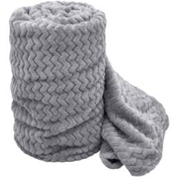 Velosso Silver Moda Plush Throw 150 x 200cm - Size: 150 x 200 x 1cm - Wilko