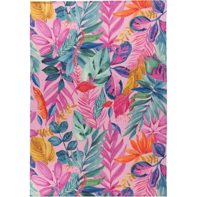 furn. Pink Psychedelic Jungle Washable Outdoor Rug 120 x 170cm - Wilko - image 1