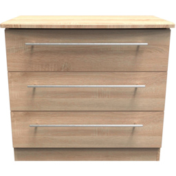 Crowndale Sherwood 3 Drawer Bardolino Oak Chest of Drawers - Brown - Wilko - thumbnail 3