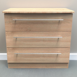 Crowndale Sherwood 3 Drawer Bardolino Oak Chest of Drawers - Brown - Wilko - thumbnail 1