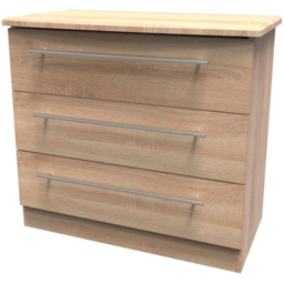 Crowndale Sherwood 3 Drawer Bardolino Oak Chest of Drawers - Brown - Wilko - thumbnail 5