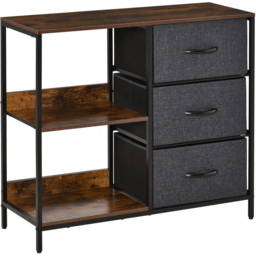 Portland 3 Drawers 2 Shelf Black Chest of Drawers - Wilko - thumbnail 3