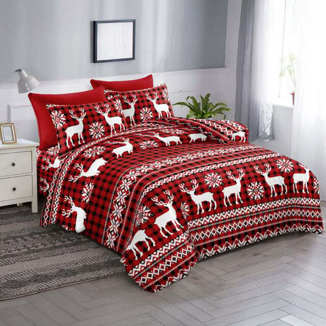 Groundlevel Single Nordic Stag Christmas Duvet Set - Multi - Wilko - image 1