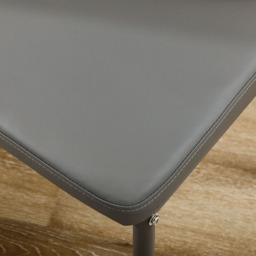 Portland PU Leather 4 Seater Dining Set Grey - Wilko - thumbnail 4