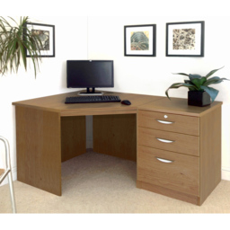 R White Cabinets 2 Drawer Single Cabinet Dark Brown Set-07 Corner Desk - Size: 72.8 x 141.9 x 94cm - Wilko - thumbnail 5
