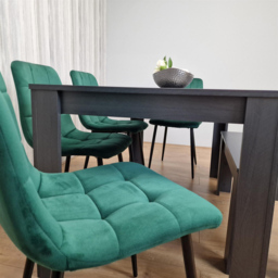 Kosy Koala 6 Seater Velvet Arrow Design Dining Bench Set Black Dark Grey and Green - Portland - Wilko - thumbnail 6