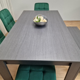 Kosy Koala 6 Seater Velvet Arrow Design Dining Bench Set Black Dark Grey and Green - Portland - Wilko - thumbnail 7