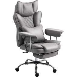 HOMCOM Grey Leathaire High Back Desk Chair - Size: 128 x 76 x 80cm - Wilko - thumbnail 3