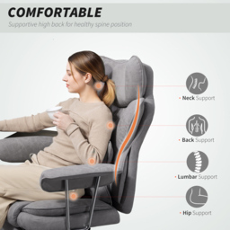 HOMCOM Grey Leathaire High Back Desk Chair - Size: 128 x 76 x 80cm - Wilko - thumbnail 5
