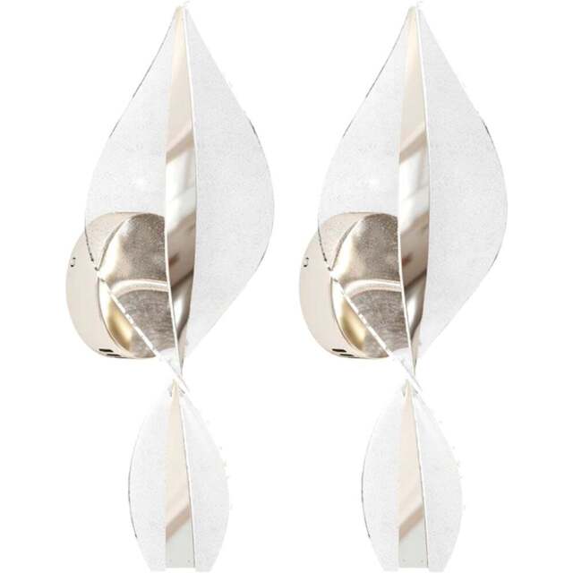 HOMCOM Silver Modern Spiral LED Wall Light 2 Pack - Size: 20 x 40 x 52cm - Wilko - image 1