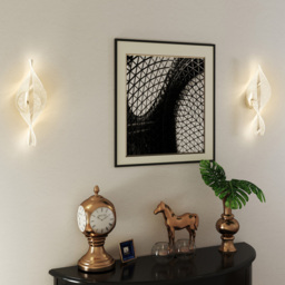 HOMCOM Silver Modern Spiral LED Wall Light 2 Pack - Size: 20 x 40 x 52cm - Wilko - thumbnail 6