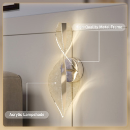 HOMCOM Silver Modern Spiral LED Wall Light 2 Pack - Size: 20 x 40 x 52cm - Wilko - thumbnail 7