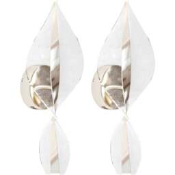 HOMCOM Silver Modern Spiral LED Wall Light 2 Pack - Size: 20 x 40 x 52cm - Wilko - thumbnail 1