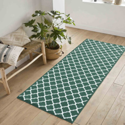 Desire Rugs Havana Emerald Trellis Anti Slip Door Mat 220 x 160cm - Size: 160 x 220cm - Green - Wilko - thumbnail 5