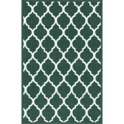 Desire Rugs Havana Emerald Trellis Anti Slip Door Mat 220 x 160cm - Size: 160 x 220cm - Green - Wilko - thumbnail 1