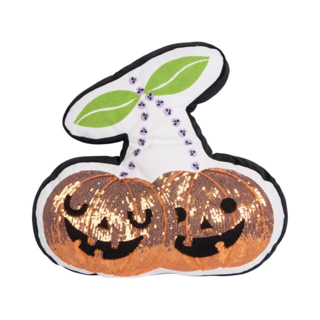 Pumpkin Cherries Shaped Cushion Orange and White - Haunted Hallows - Wilko - image 1