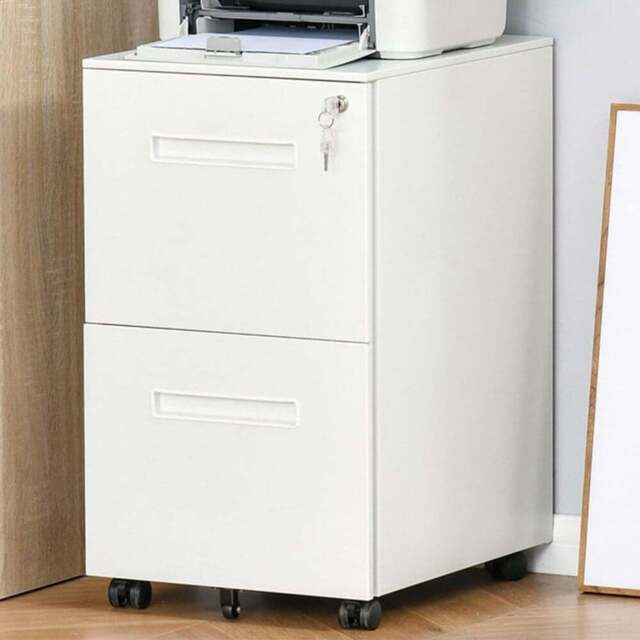Vinsetto White Home Filing Cabinet - Size: 39 x 48 x 67cm - Wilko - image 1