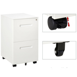 Vinsetto White Home Filing Cabinet - Size: 39 x 48 x 67cm - Wilko - thumbnail 4