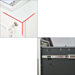 Vinsetto White Home Filing Cabinet - Size: 39 x 48 x 67cm - Wilko - thumbnail 5