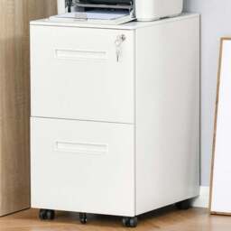 Vinsetto White Home Filing Cabinet - Size: 39 x 48 x 67cm - Wilko