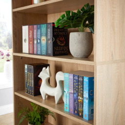 Home Source Clara 2 Drawer 5 Shelf Oak Bookcase - Brown - Wilko - thumbnail 5