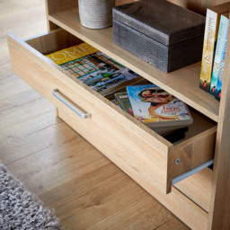 Home Source Clara 2 Drawer 5 Shelf Oak Bookcase - Brown - Wilko - thumbnail 7