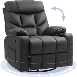 Portland Black Manual Recliner Chair with Cup Holder - Size: Single - Wilko - thumbnail 3