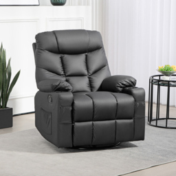 Portland Black Manual Recliner Chair with Cup Holder - Size: Single - Wilko - thumbnail 5