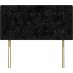 Bedmaster Small Double Black Naples Velvet Lona Buttoned Headboard - Wilko - thumbnail 3